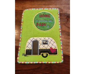 Stickdatei ITH - MugRug "Home is where we park it" Camping